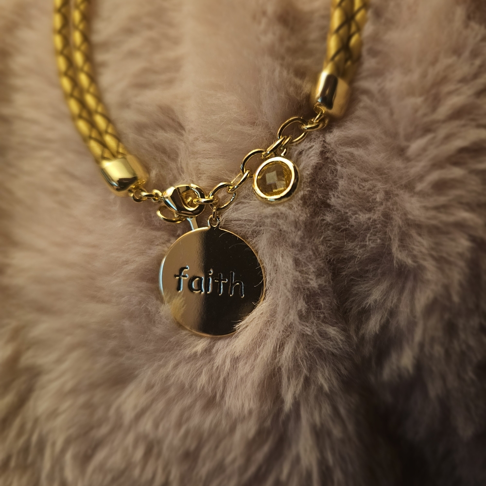 Chic Gold Bracelet with Faith Charm